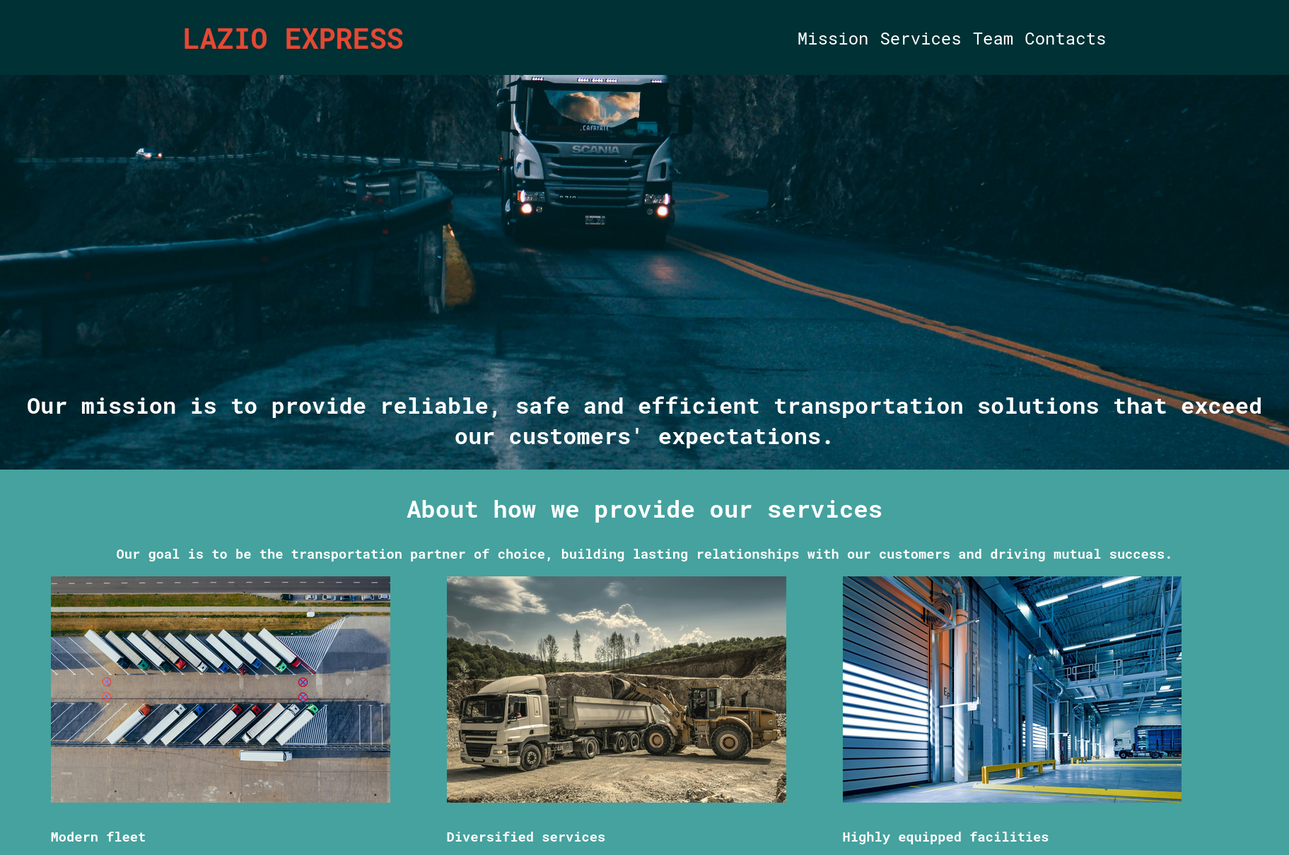 Lazio Express company home page photo